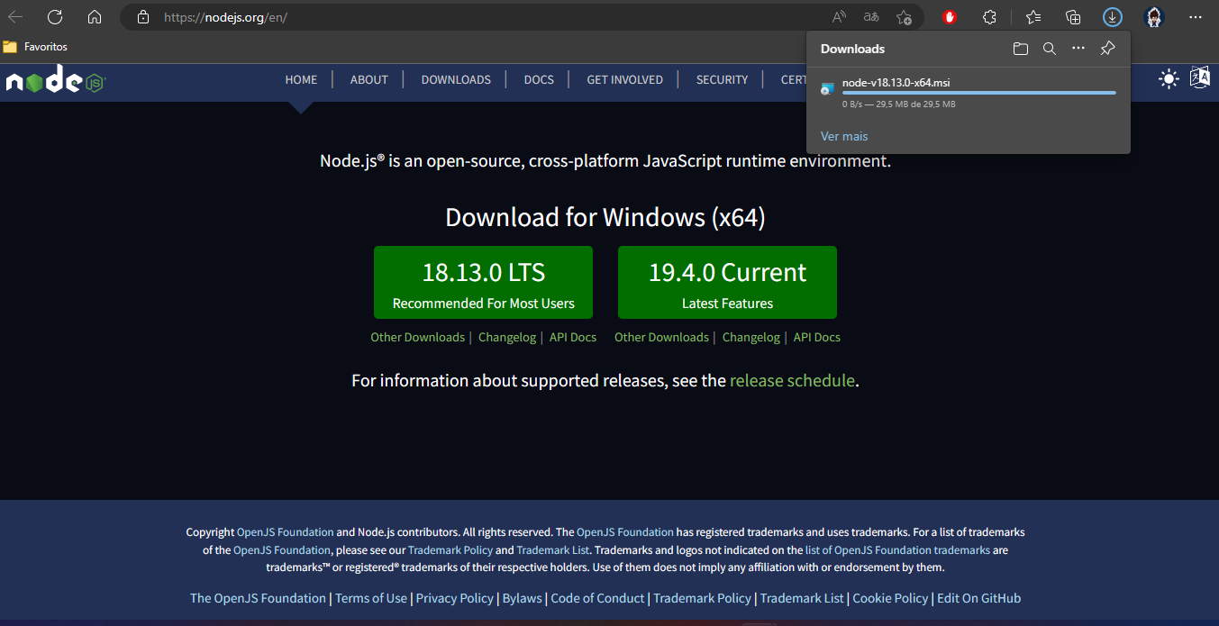 NodeJS Download